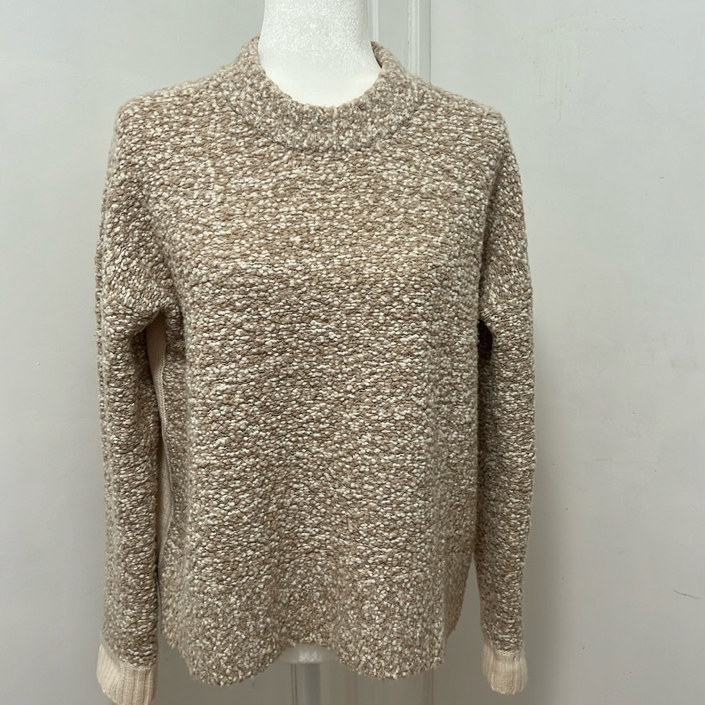 Rag & Bone Boucle Wool Blend Pullover Beige Ivory Two Tone Sweater Size Small